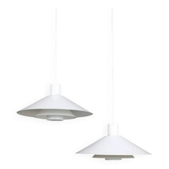 Set of 2 Nordisk Solar Compagni / Christian Hvidt “Trapez” pendant lamps / Danish modern design / 1970s / 1980s