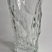Vase en cristal de Sèvres à motif de verre grugé, 26 cm