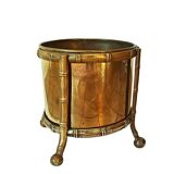 Pot de fleurs vintage en laiton faux bambou Maison Bagues