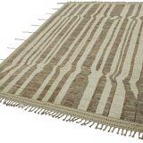 Hand-Knotted Tribal Unique 205 cm x 302 cm Beige Wool Carpet