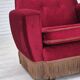 Chaise longue danoise des années 1970, état d'origine, tissu velours rouge cerise.