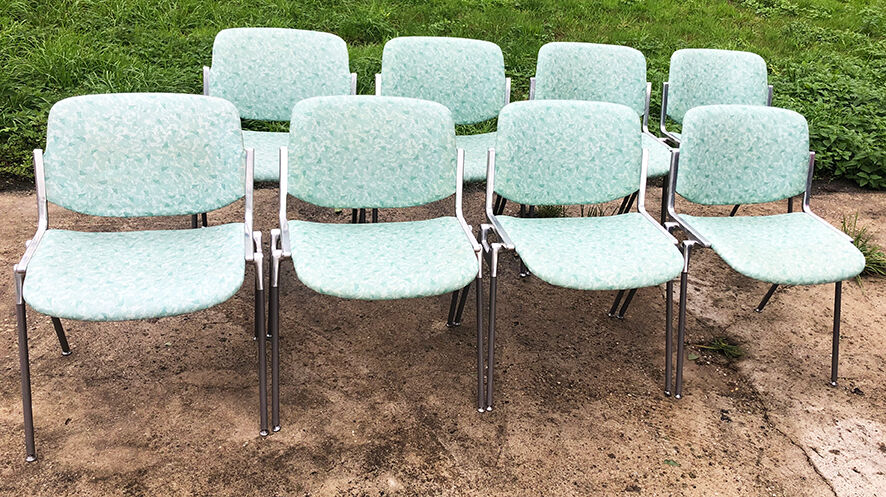 8 old office chairs Castelli - model DSC106 by Giancarlo Piretti