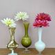 Set of 3 vintage glass and opaline vases