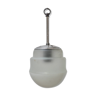 Petit Opaline bicolore et verre blanc mid-century suspension light