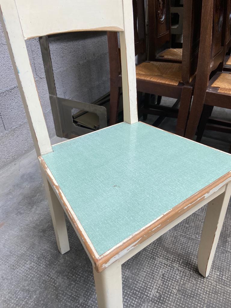 Paire de chaises en bois & formica vintage 1950