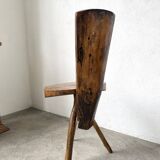 Set of three alpine chairs in solid pine, France, 1950s.