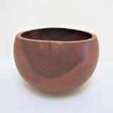 Three bowls solid wood turned patinated vintage