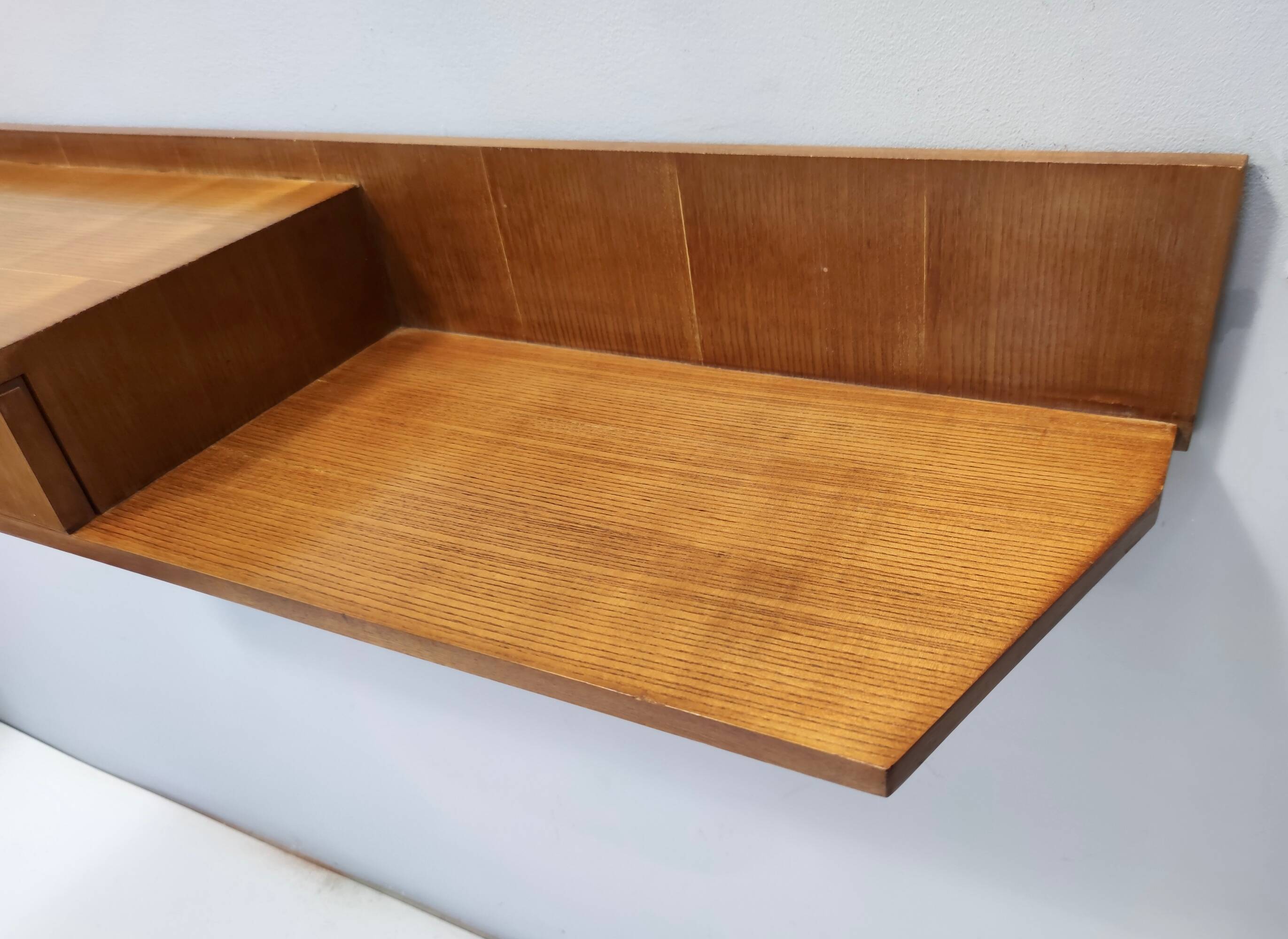 Beech and Durmast Wall-Mounted Console Table, Italy