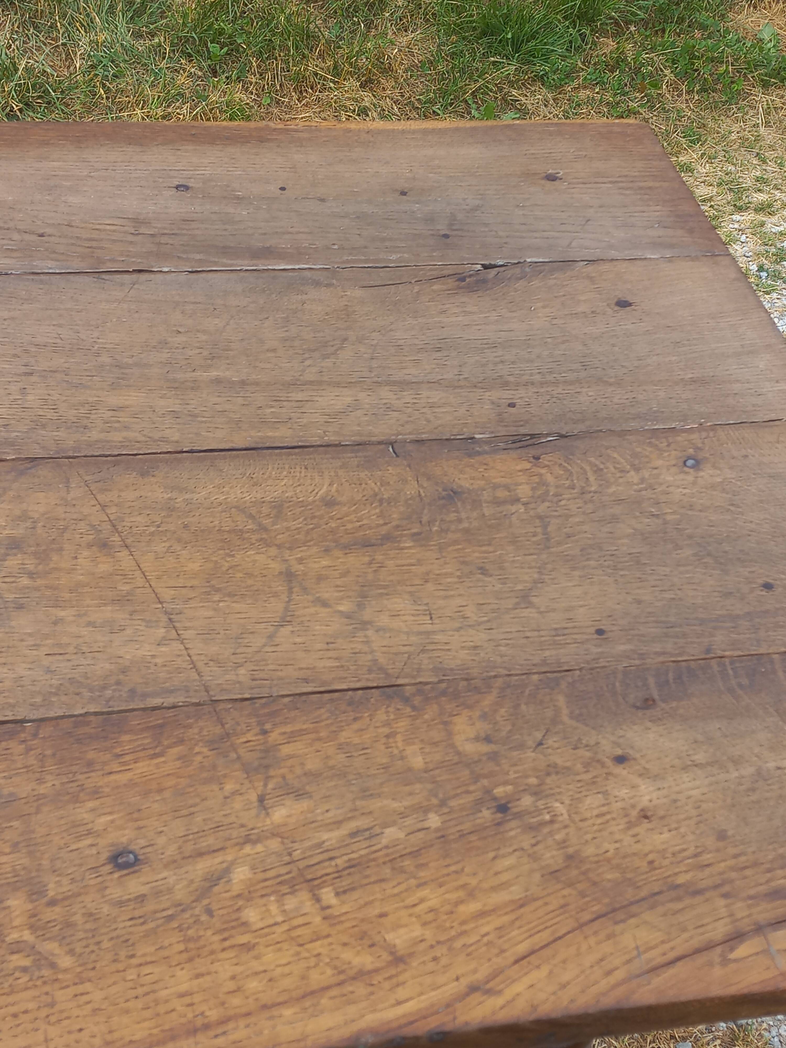 Oak farmhouse table 190cm 6 drawers