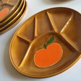 6 assiettes compartimentées vintage