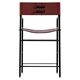 Contemporary classic bar stool with cognac leather backrest and black rubber metal.