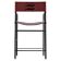 Contemporary classic bar stool with cognac leather backrest and black rubber metal.
