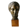 Buste tête d'Hermès en terre cuite patine bronze