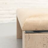 Italian Travertine & Chrome Coffee Table