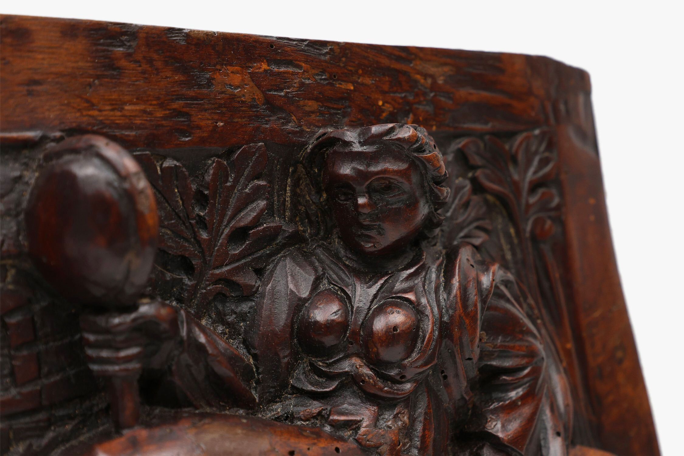17th Century Gothic Hand Sculpted Oak Panel, Belgium