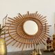 Ancien miroir rotin soleil ORTF vintage