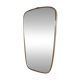Vintage 1960s mirror in a freeform shape with a gold and red trim.