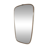Miroir vintage années 1960 forme libre rétroviseur liseret doré et rouge