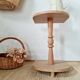 Brutalist side table in raw wood
