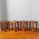 4 vintage 1970s Scandinavian style stools
