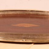 19th century silver-plated metal and mahogany tray