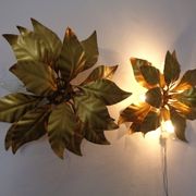 Golden Flower Shape Flushmounts by Hans Kögl, 1970s, Set of 2