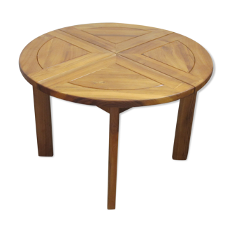 Table ronde en orme massif huilé de la Maison Regain année 70/80