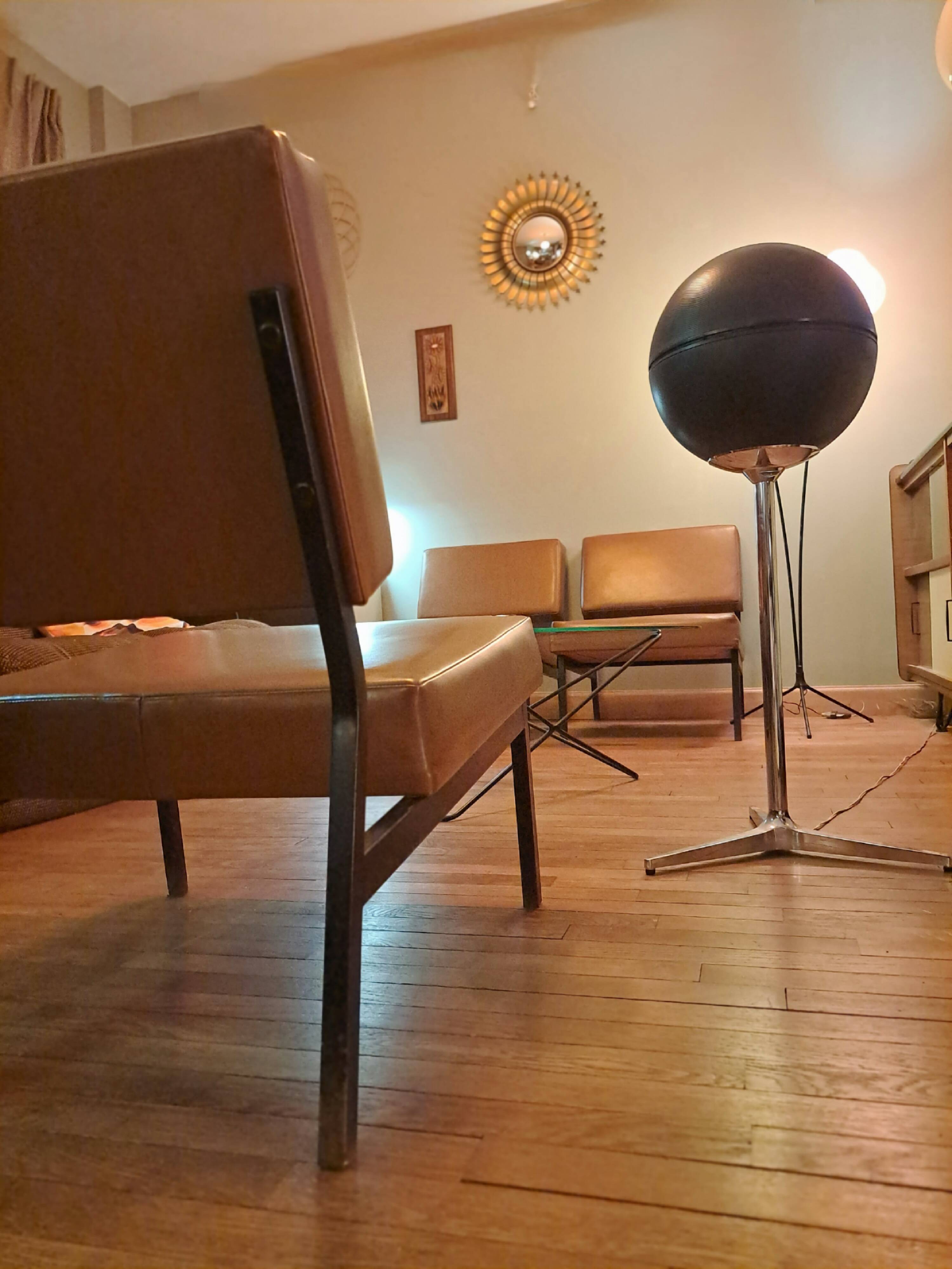 Trio of modular dlg P.Guariche armchairs 1960's