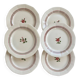 6 antique flat plates made of ironstone from Sarreguemines - Armelle model