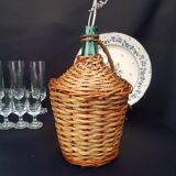 glass and rattan bottle
