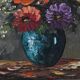 Painting "Floral Harmony" signed Reney – 1st part of the 20th century