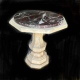 Side table with vintage marble top TBE