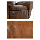 Club armchair and leather ottoman