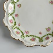 Plat à Gâteau et Assiettes à dessert Limoges | Rubans, Nœuds et Roses