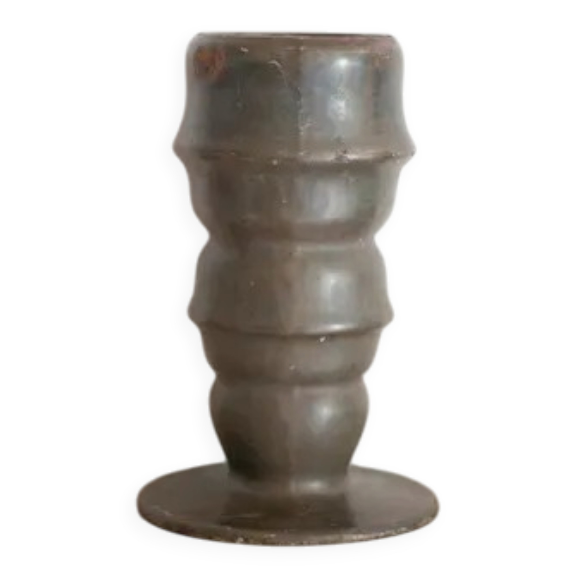 Vintage enamelled cast iron vase, Art Deco vase, flower pot, interior decoration.