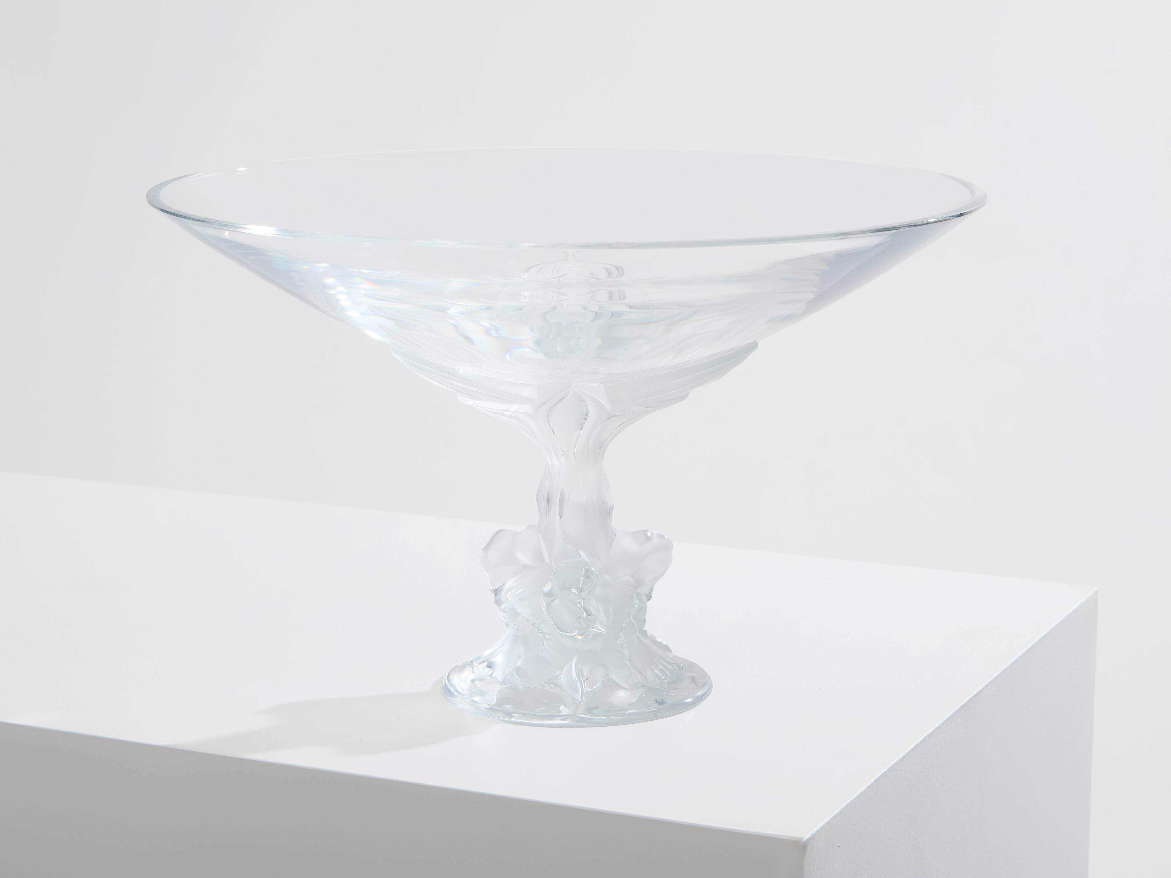 Large Lalique Plumeria crystal bowl circa 1980