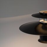 Vintage Danish black shell pendant lamp