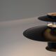 Vintage Danish black shell pendant lamp