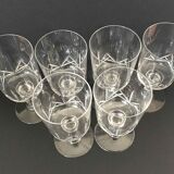 Set 6 cut crystal wine glasses