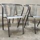 set of 4 graphite metal armchairs