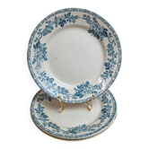 Set of 3 flat plates in ironstone Debray – Guadeloupe Service