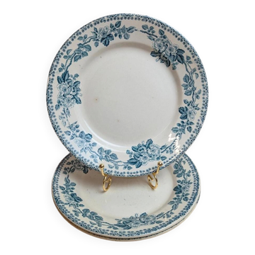 Lot de 3 assiettes plates en terre de fer Debray – Service Guadeloupe