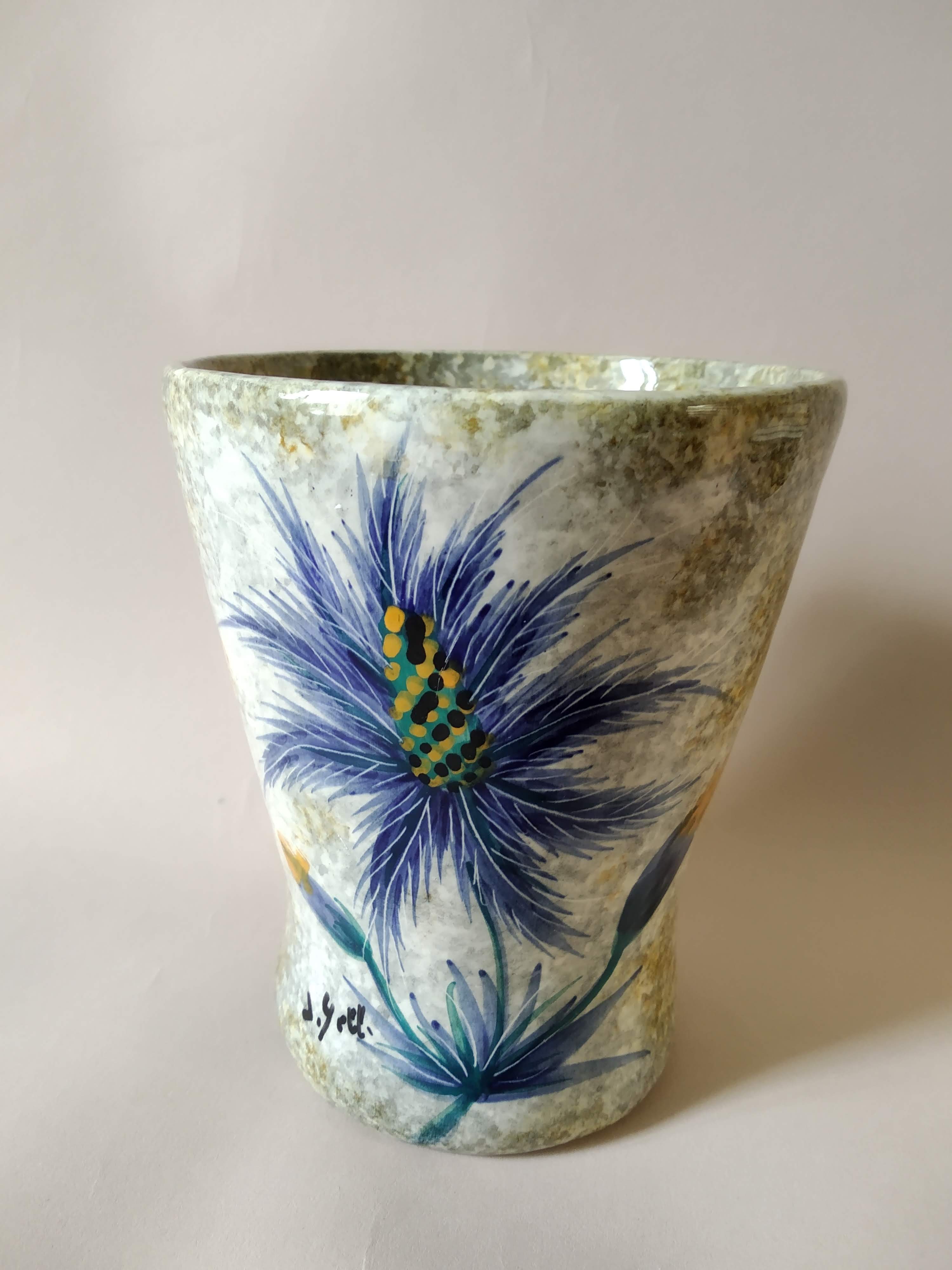 Thistle vase J Yyell Vallauris