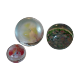 Lot de 3 boules de sulfure vintage années 70