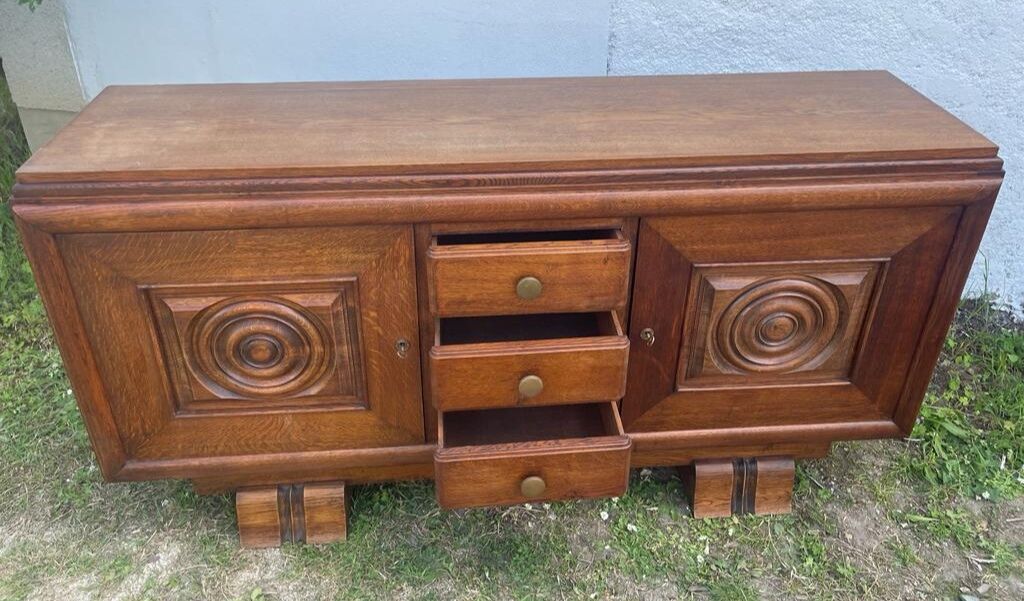 Art deco solid oak sideboard 1940
