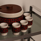 Punch set in ceramics - bowl & 11 cups - by Dümler & Breiden - Germany - 1960's