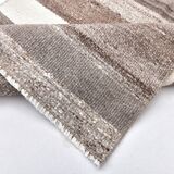 Brown natural wool kilim , hand made wool kilim , runner kilim rug 66x191cm