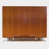Large vintage 4-door mid century modern Italian style design wardrobe, 1960