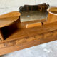 Superb antique/vintage headboard (Art Deco style) walnut burl.