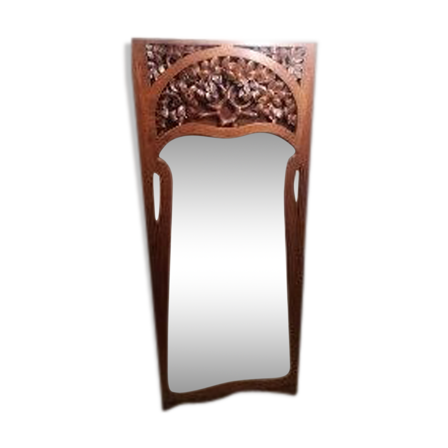 Large mirror in art deco door biseaute 203x85cm